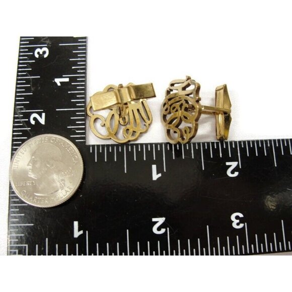 HCC ? Initials Vintage Cufflinks 1/20 12K Gold Filled Large Nice - Picture 9 of 12